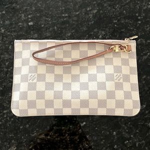 Authentic **LV wallet damier azur pouch neverfull